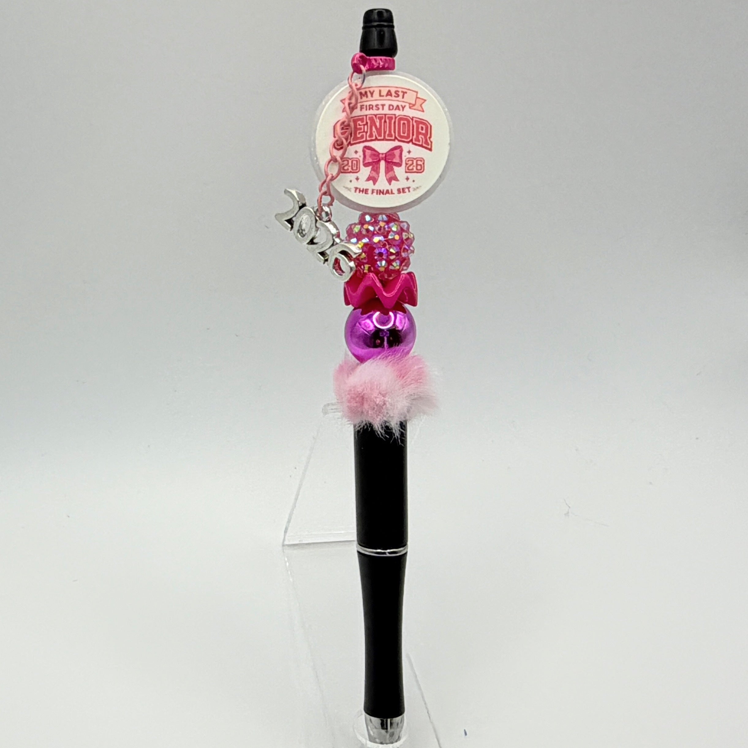 Class of 2026 Graduation Beaded Pens – Pink & Black Senior Pens – Choose Your Style A–E – Handmade Graduation Gifts
