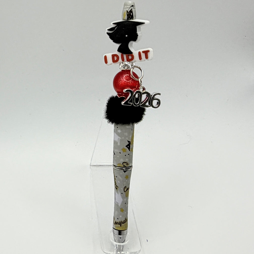 Class of 2026 Graduation Beaded Pens – Kindergarten & Senior Graduation Pens – Handmade Glitter Pens – Choose Your Style A–E