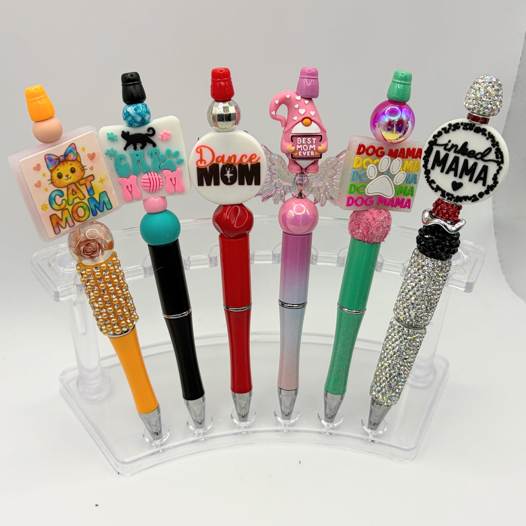 Mom Collection Beaded Pens – Cat Mom, Dog Mom, Dance Mom & More | Choose Your Style A–F