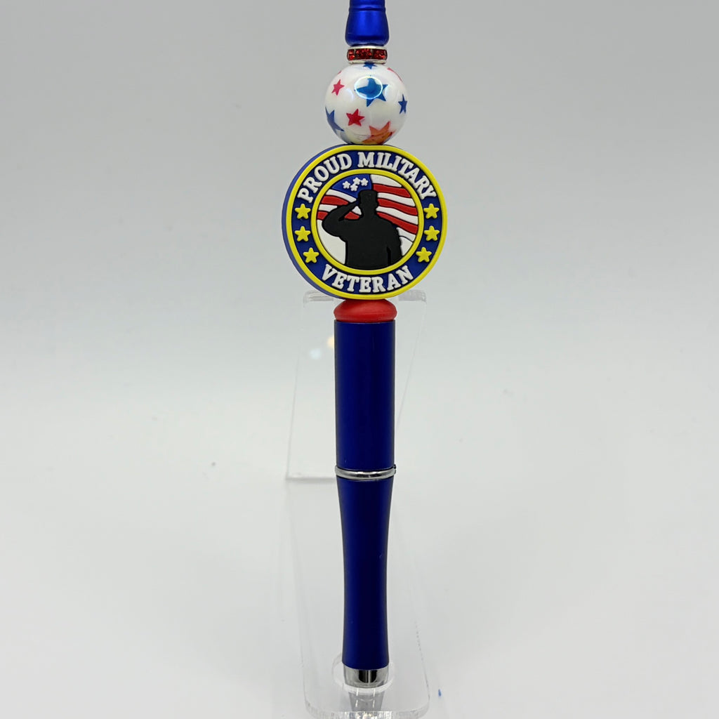 Military & Veteran Patriotic Beaded Pen Collection – Handmade Gift for Service Members