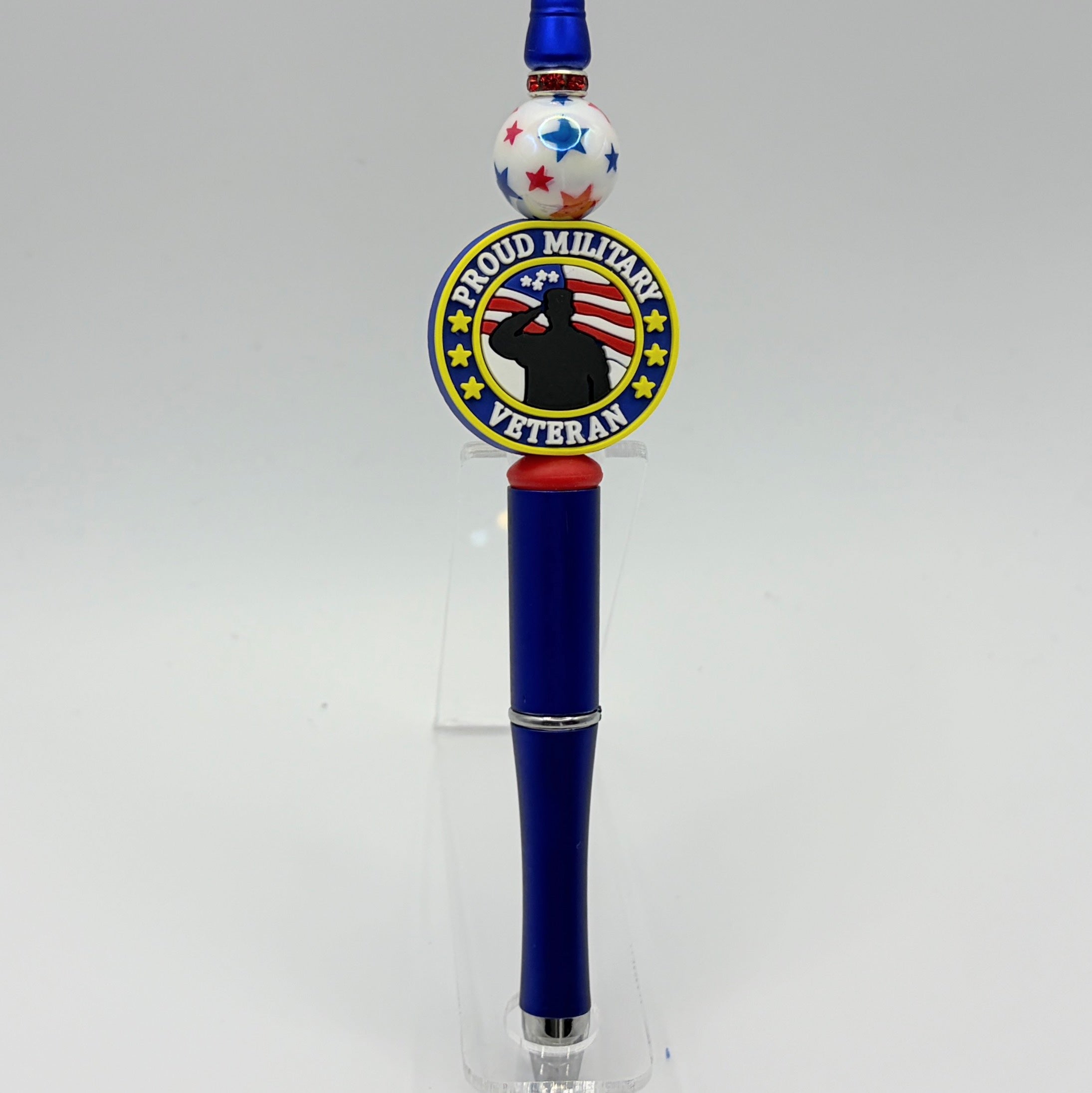 Military & Veteran Patriotic Beaded Pen Collection – Handmade Gift for Service Members