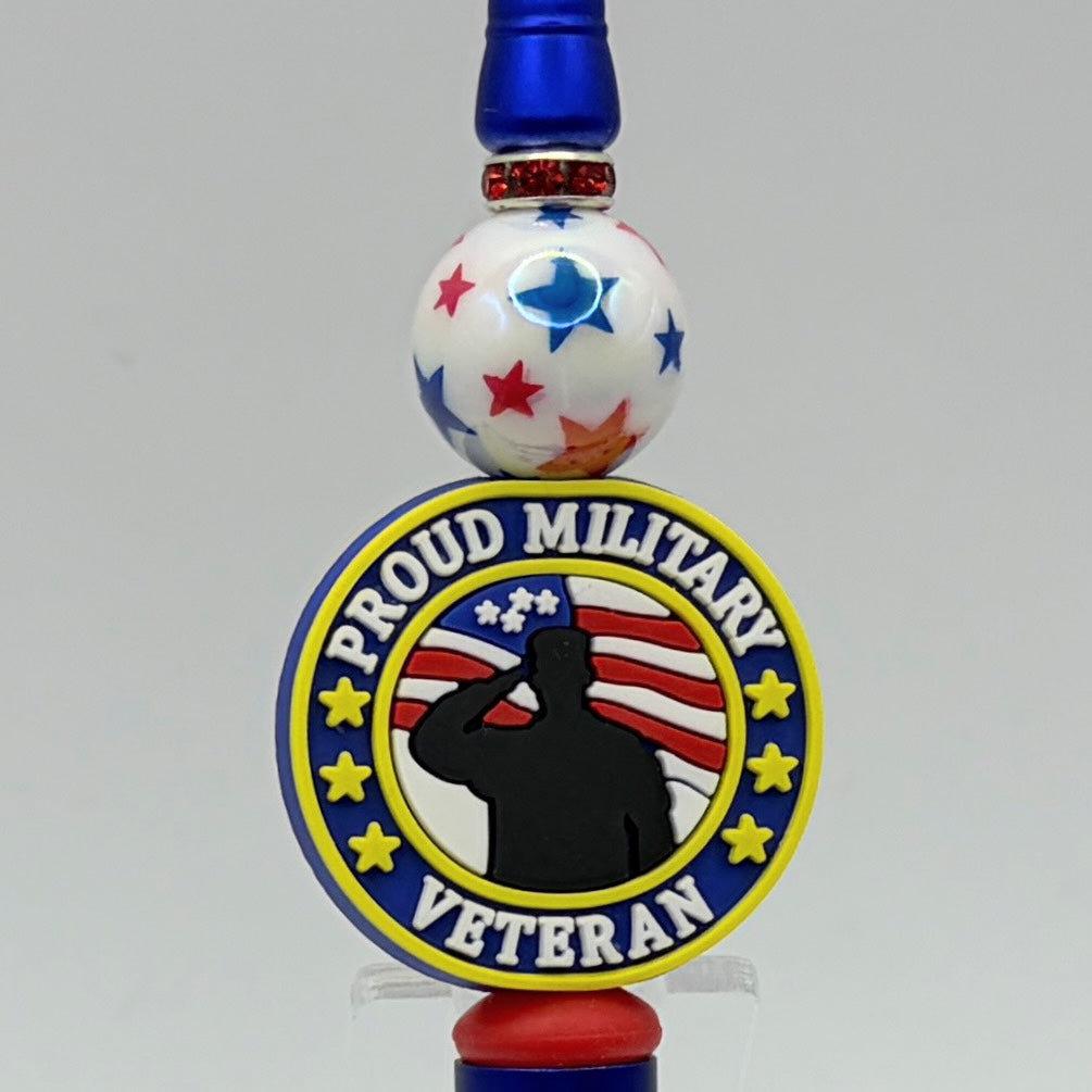 Military & Veteran Patriotic Beaded Pen Collection – Handmade Gift for Service Members