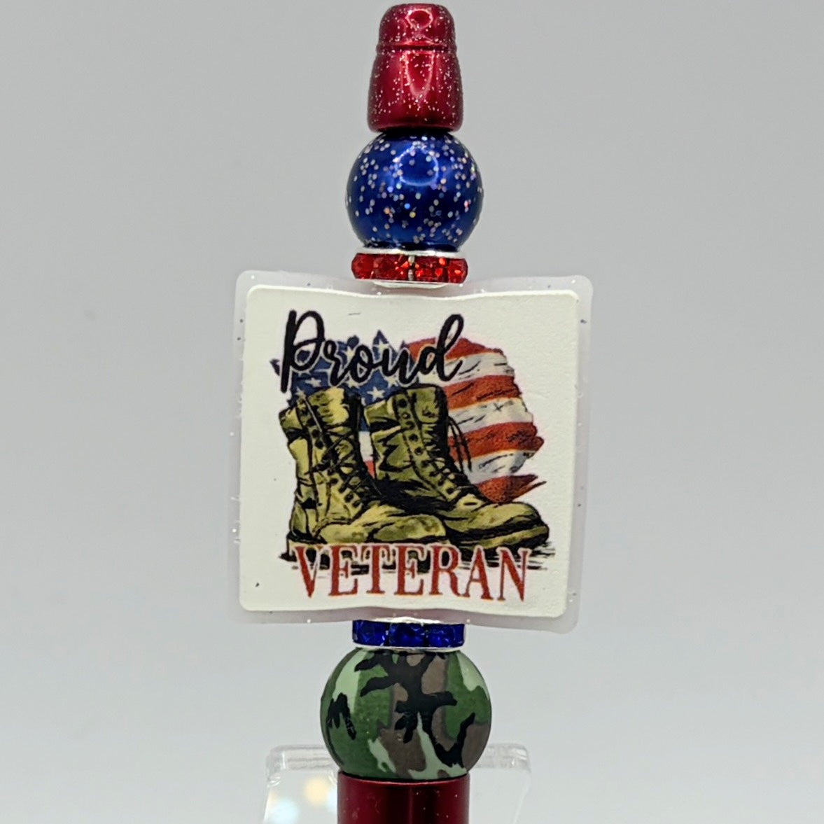 Military & Veteran Patriotic Beaded Pen Collection – Handmade Gift for Service Members