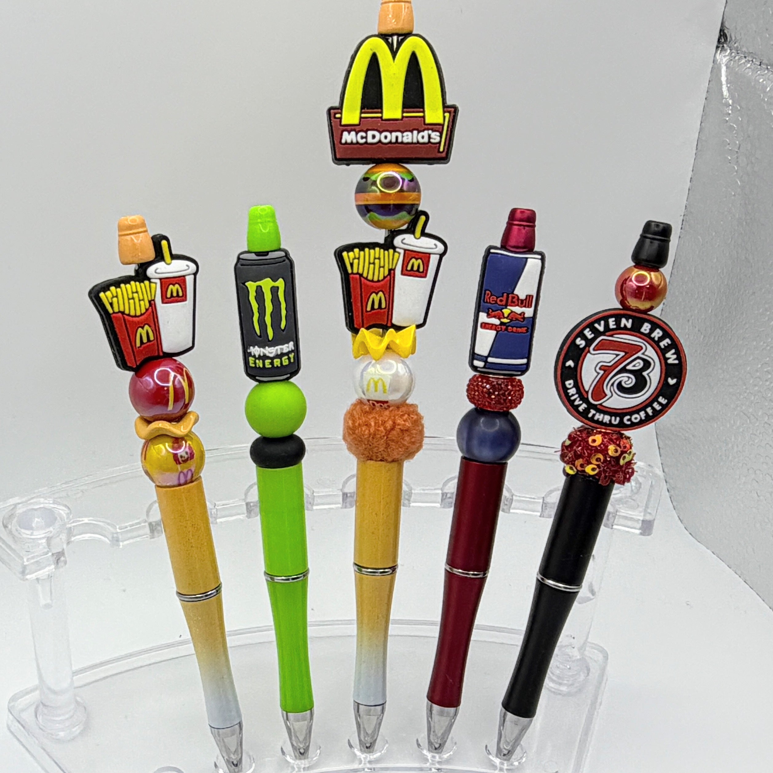 Fast Food & Favorite Drinks Beaded Pen Collection – Choose Your Style A–E