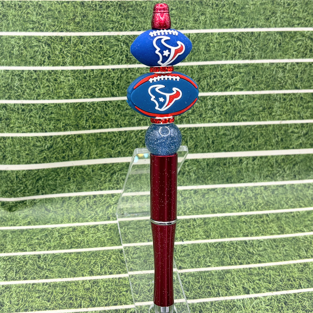 Football Fan Beaded Pen Collection – Houston Texans & Kansas City Chiefs Inspired Pens