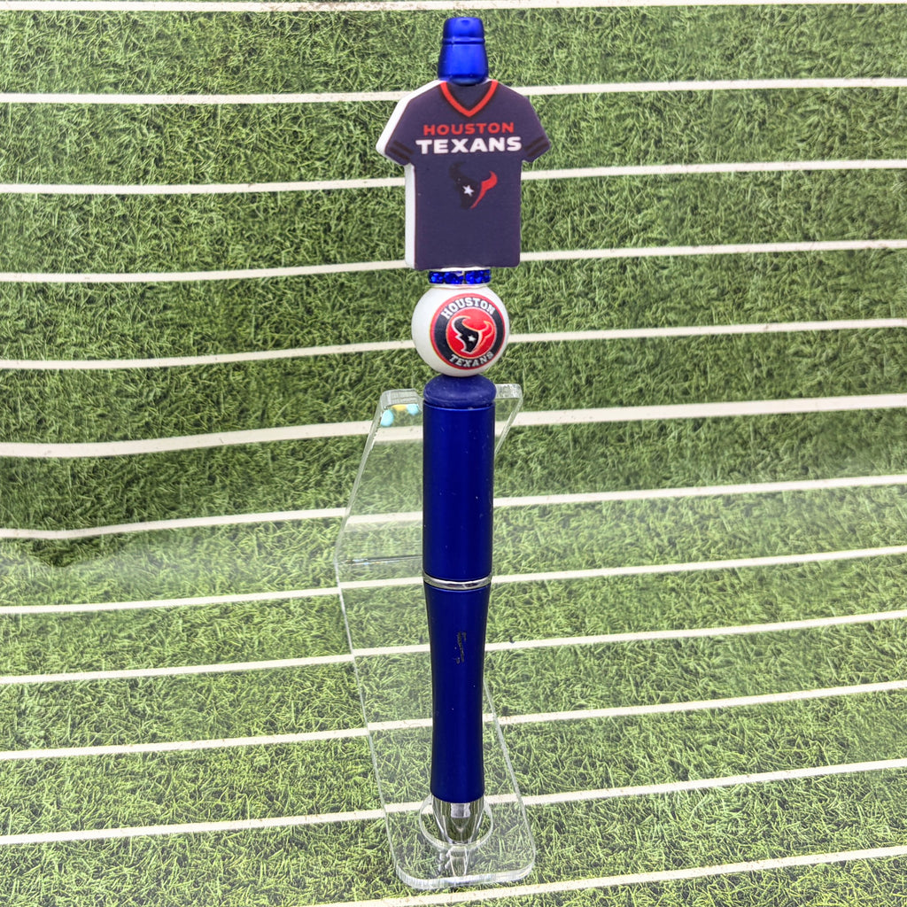 Football Fan Beaded Pen Collection – Houston Texans & Kansas City Chiefs Inspired Pens