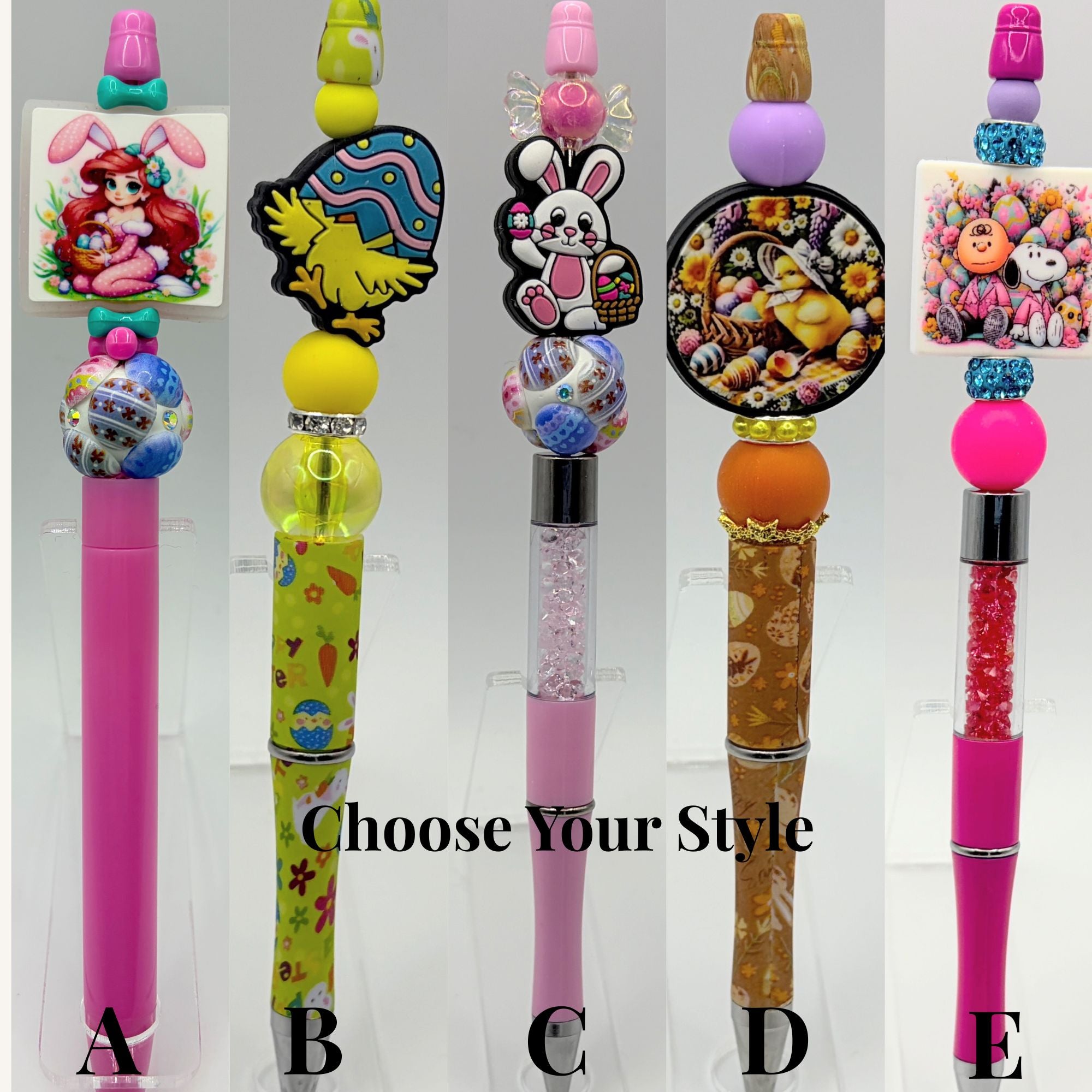 Easter Beaded Pens | Bunny, Chick & Spring Designs | Handmade Gift Pens | Cute Holiday Writing Pens | Choose Your Style A–E