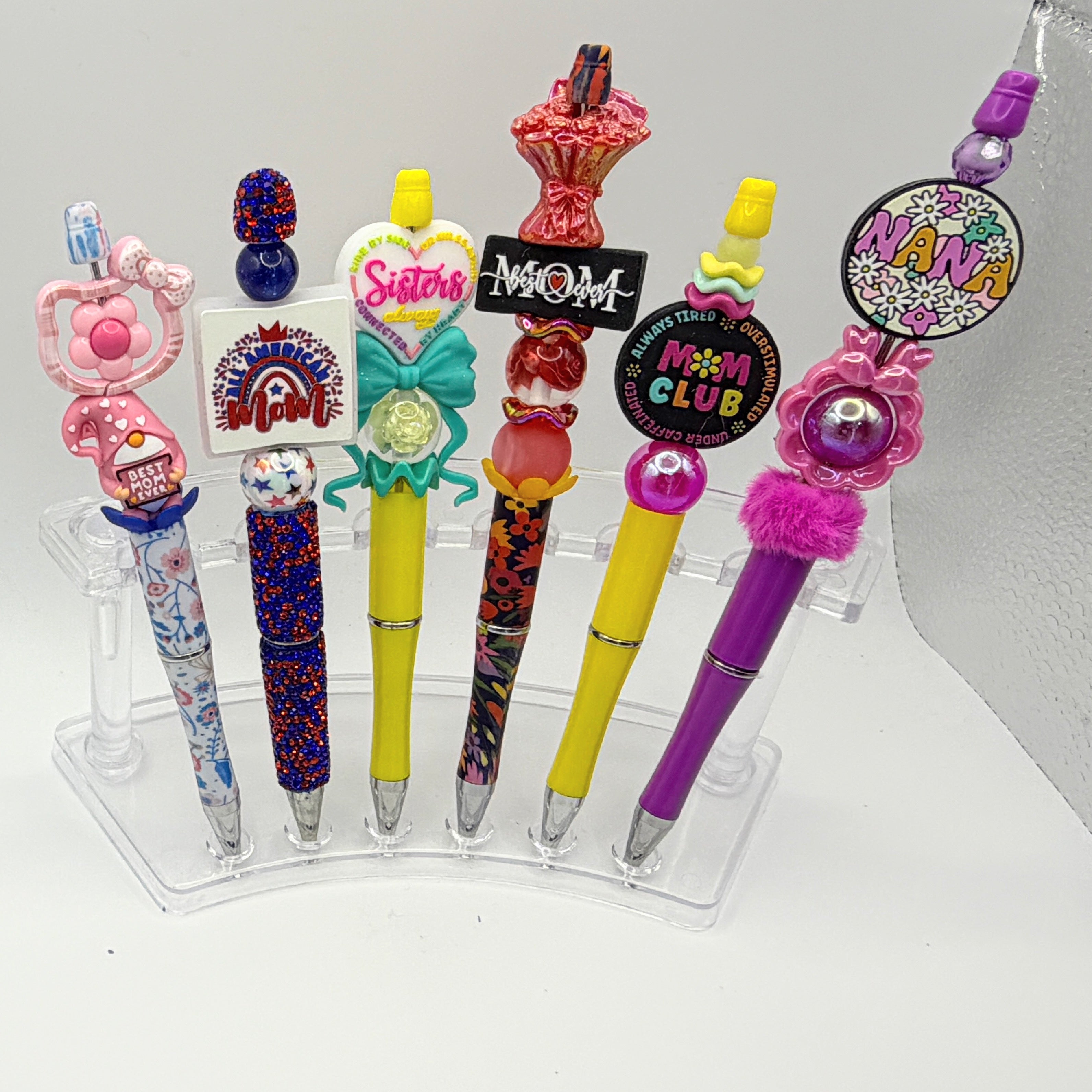 Fun Mom Beaded Pens – Choose Your Style A–G | Handmade Cute Pens for Moms | Unique Mother’s Day Gifts