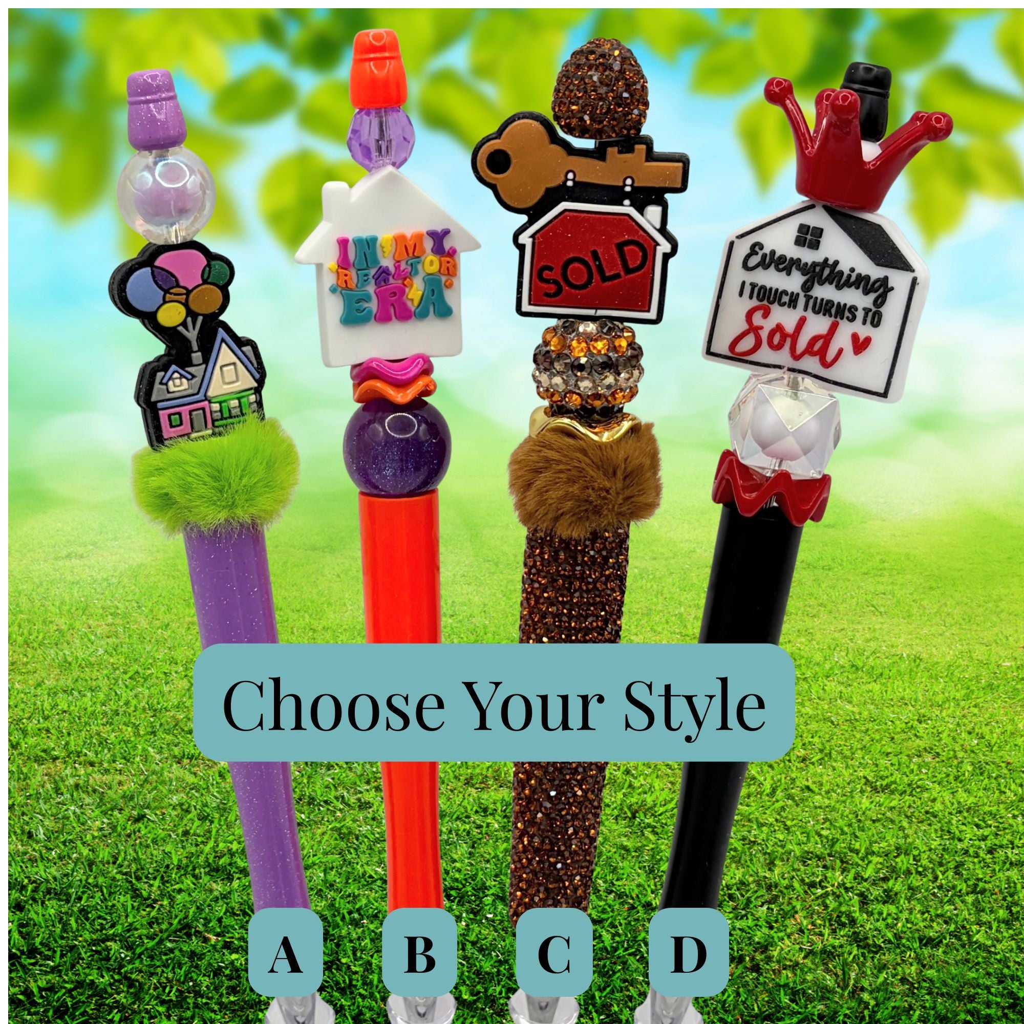 Realtor Life Beaded Pen Collection – Choose Your Style A–G