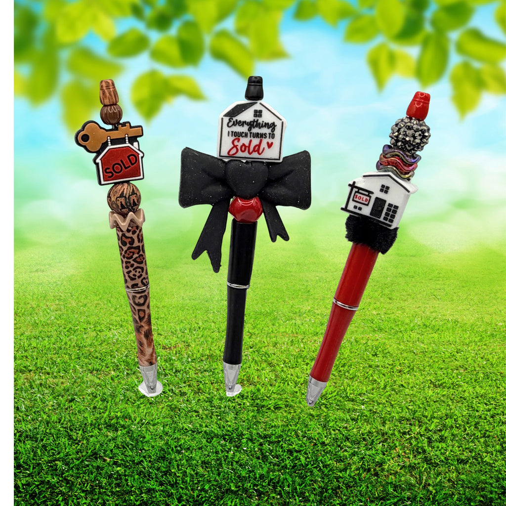 Realtor Beaded Pen Collection – Real Estate Agent Gift, Closing Gift, Office Pen, Choose Your Style A–G