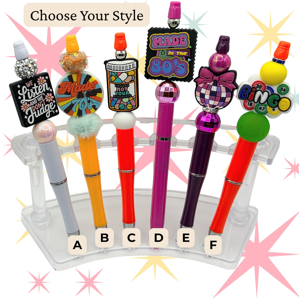 Retro Vibes Beaded Pen Collection | 70s & 80s Inspired Pens