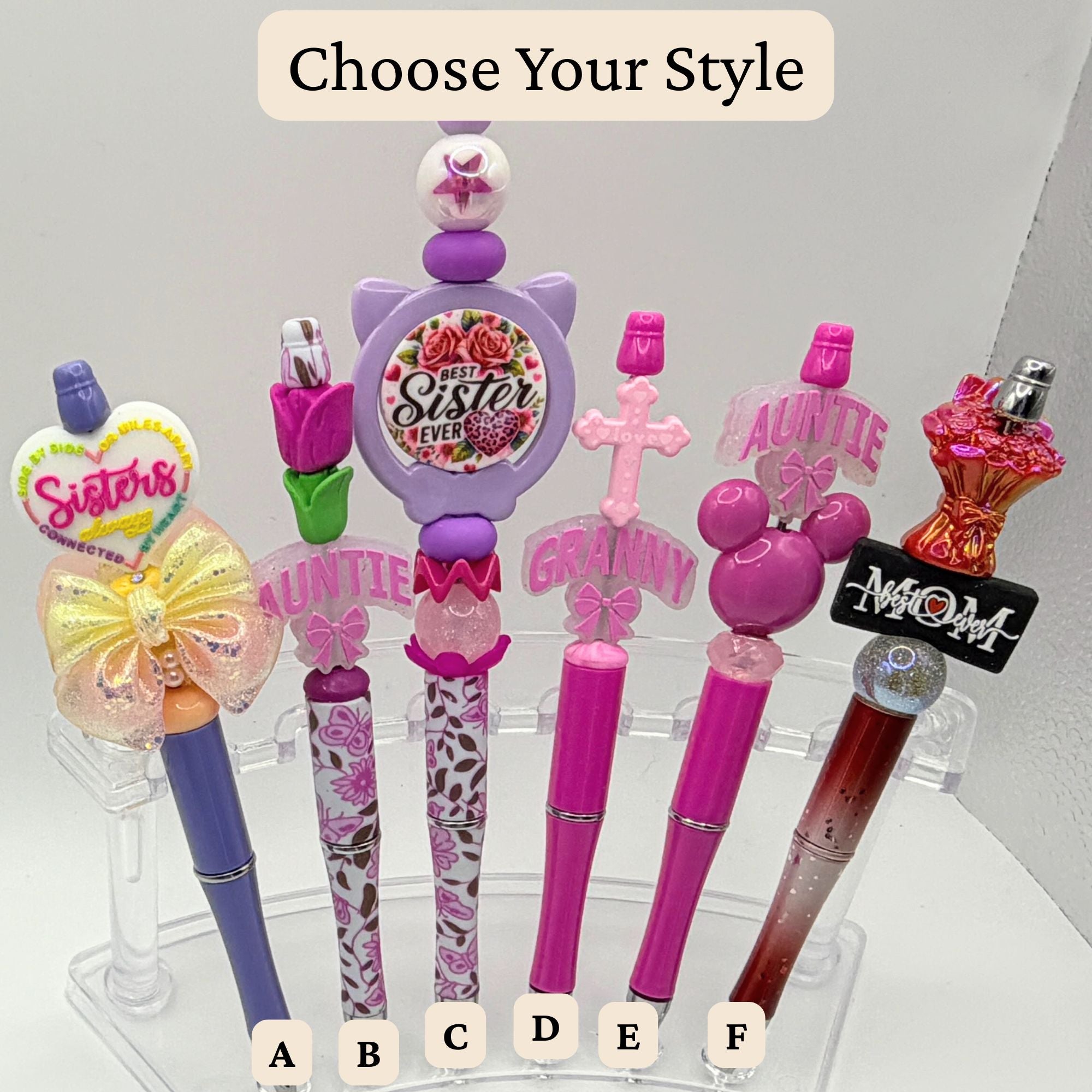 Mother’s Day & Family Beaded Pens – Choose Your Style (Sister, Auntie, Granny, Mama Gifts)
