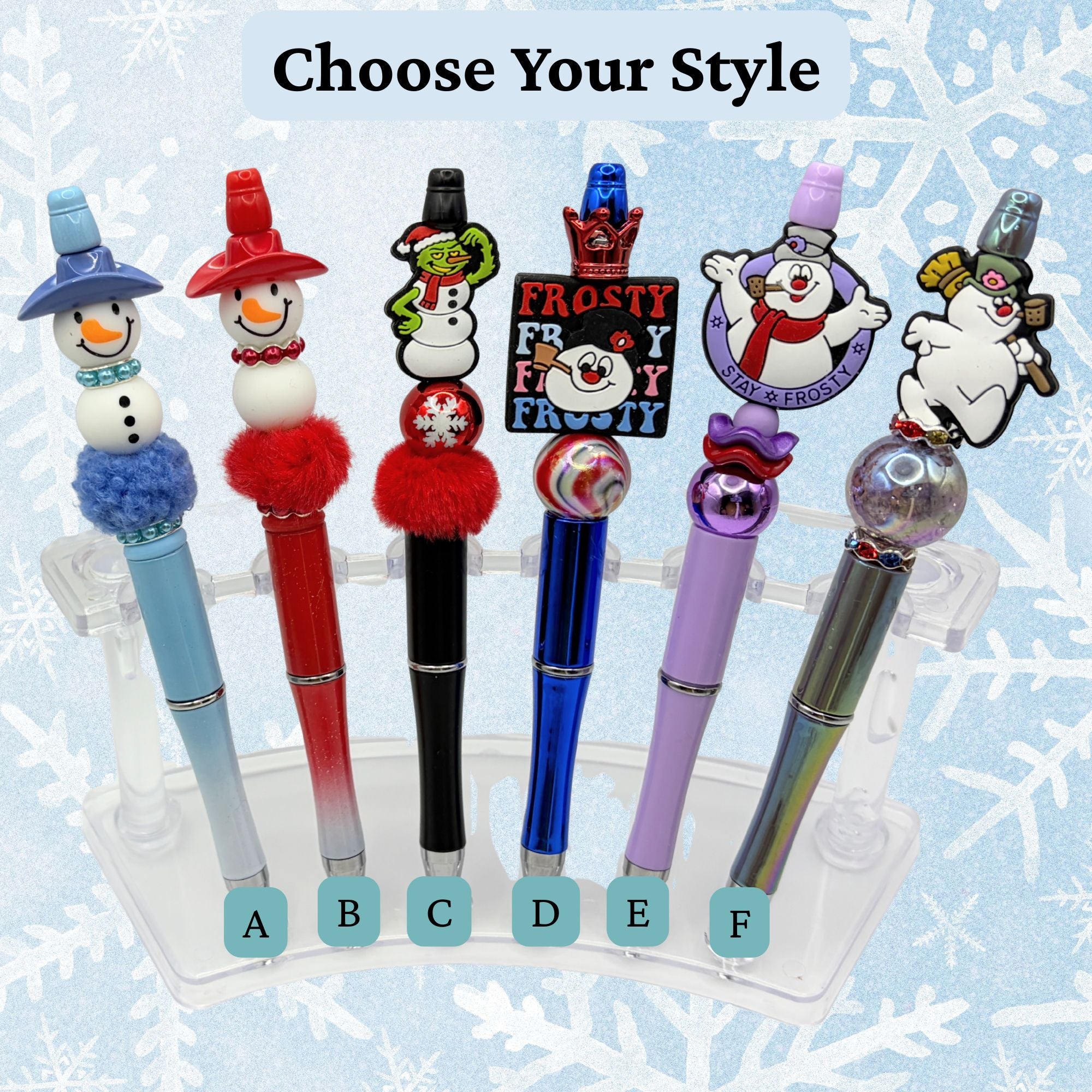 Handmade Snowman Beaded Pens | Choose Your Favorite Winter Style