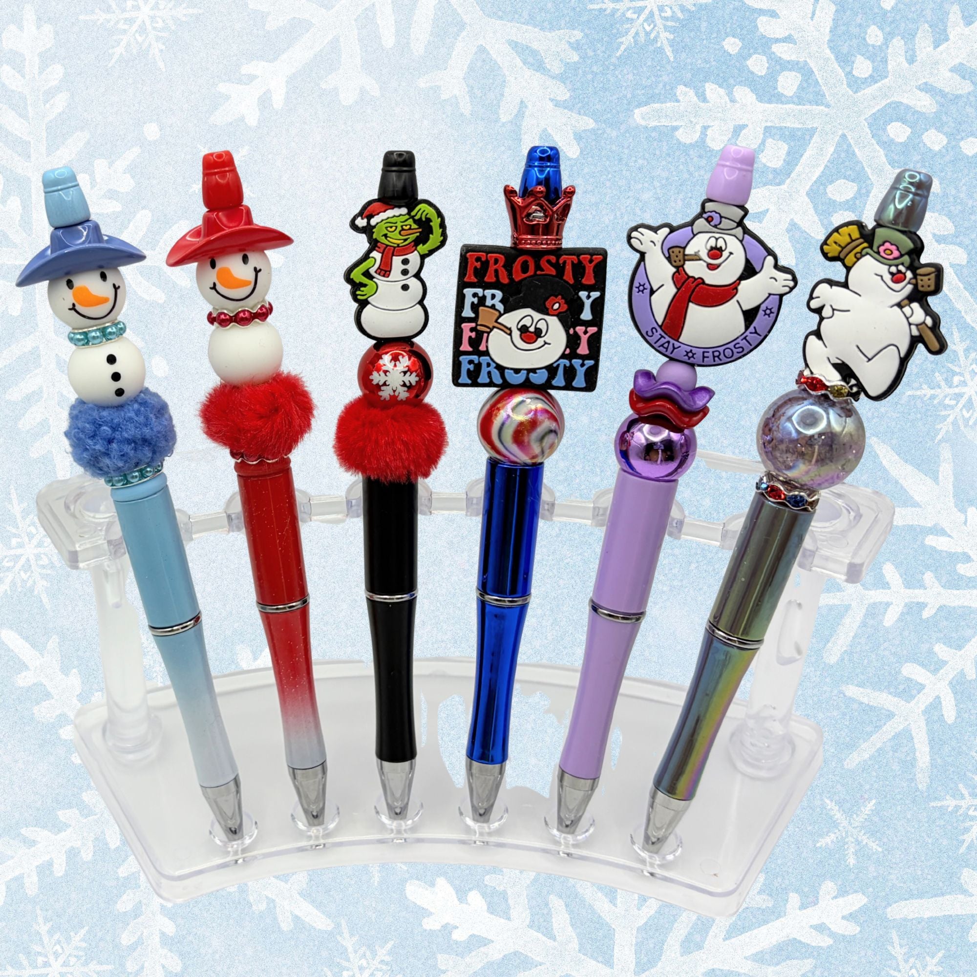 Handmade Snowman Beaded Pens | Choose Your Favorite Winter Style