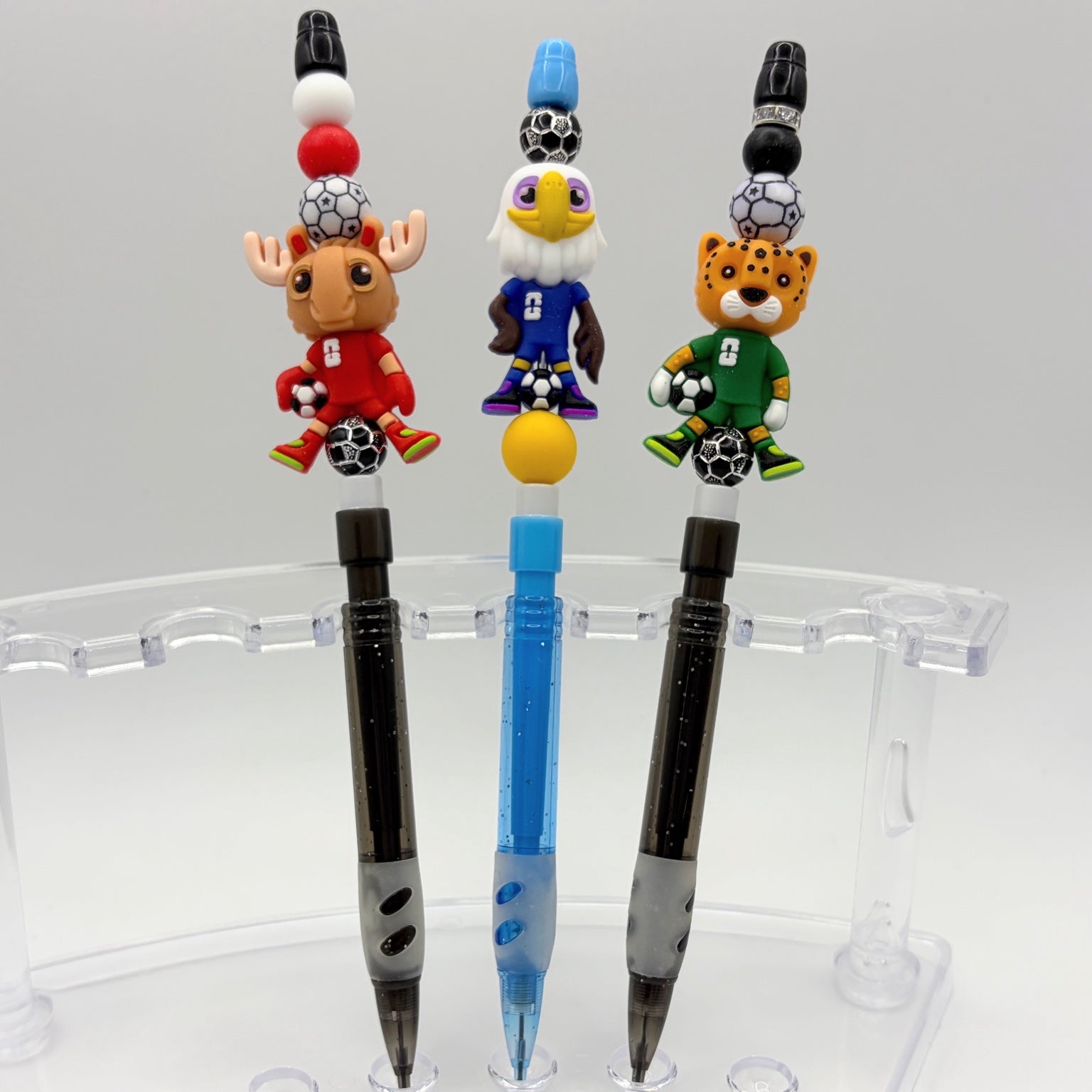 Soccer Mascot Beaded Pencils | Fun Back-to-School Gifts for Soccer Fans