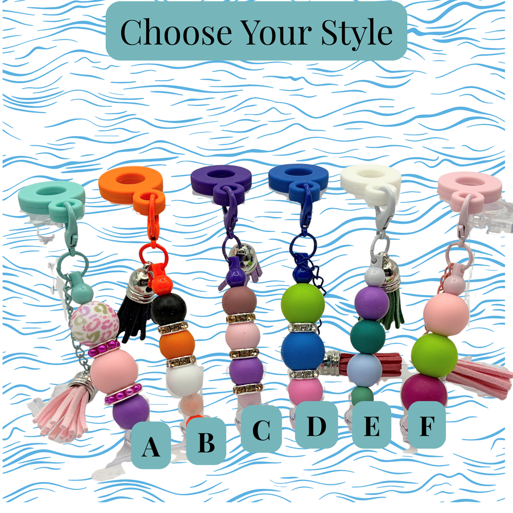 Beaded Straw Cap Charms – Reusable Silicone Tumbler Straw Toppers
