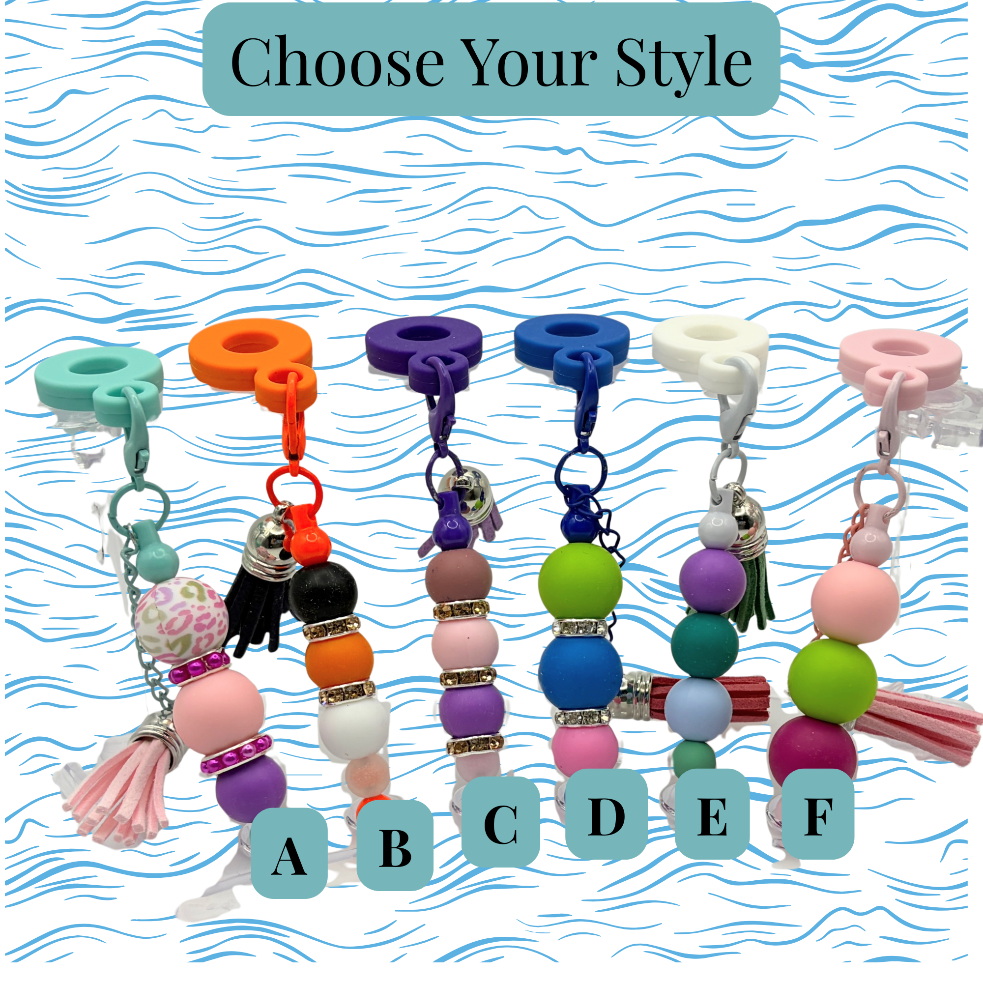 Beaded Straw Cap Charms – Reusable Silicone Tumbler Straw Toppers