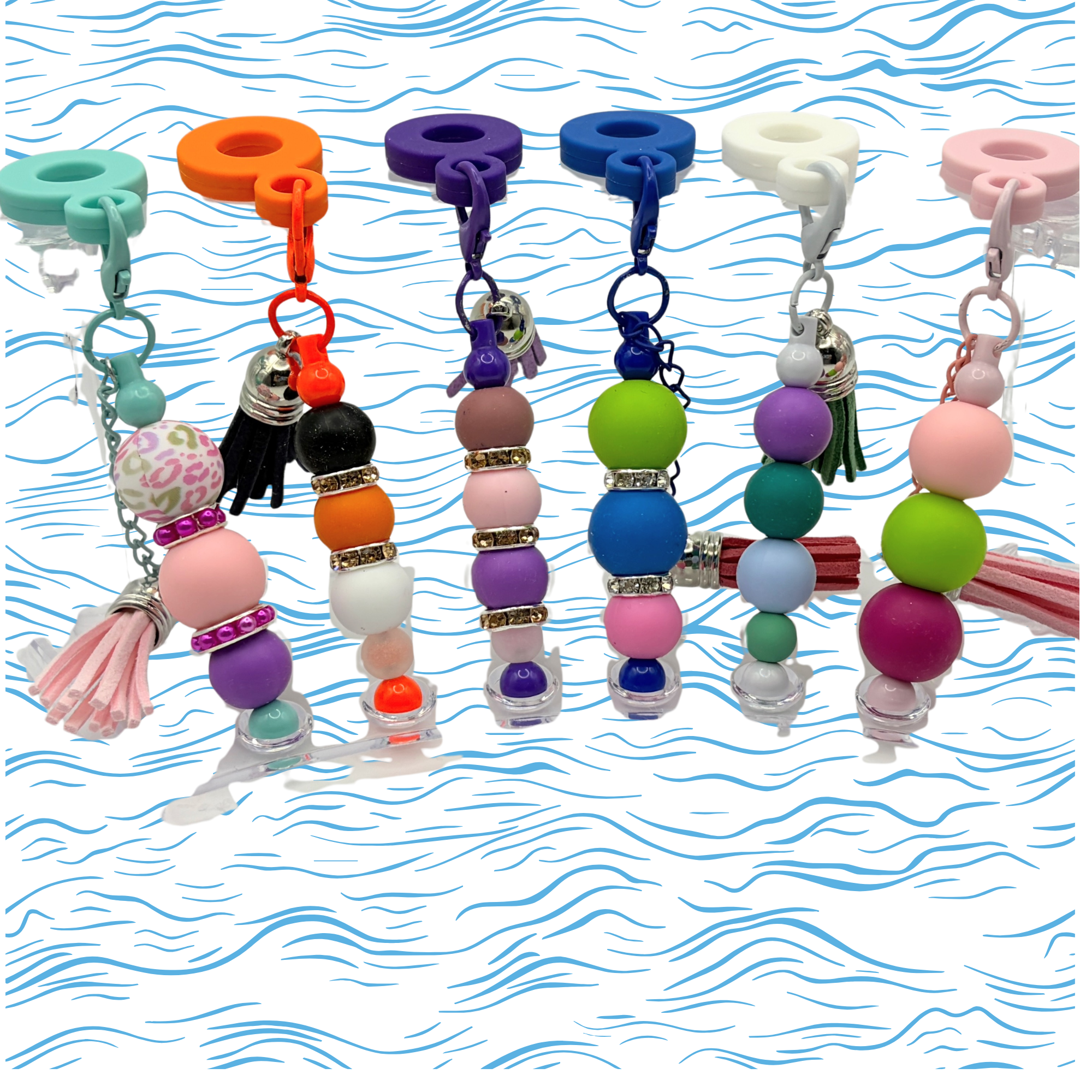 Beaded Straw Cap Charms – Reusable Silicone Tumbler Straw Toppers