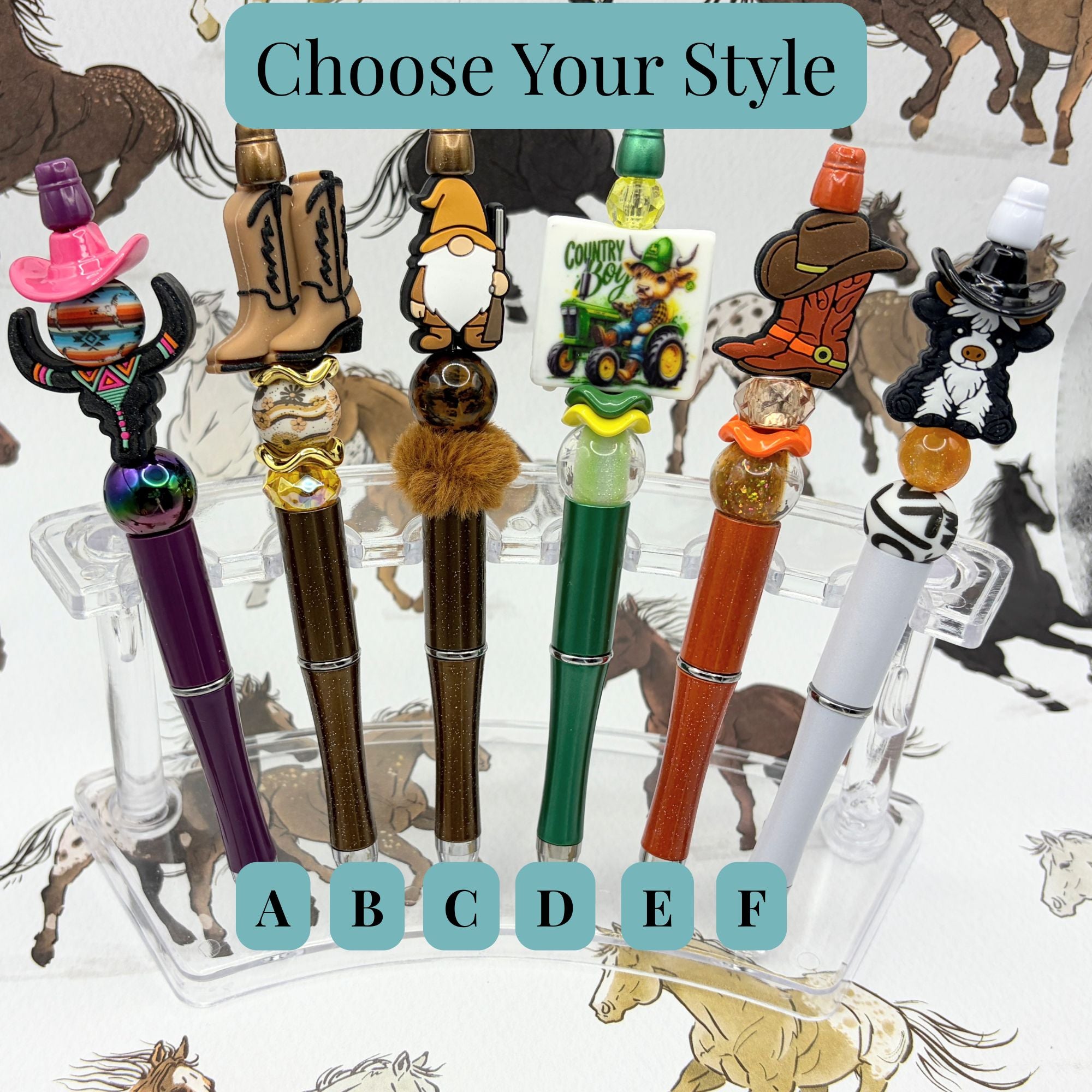 Western Ranch Life Beaded Pen Collection