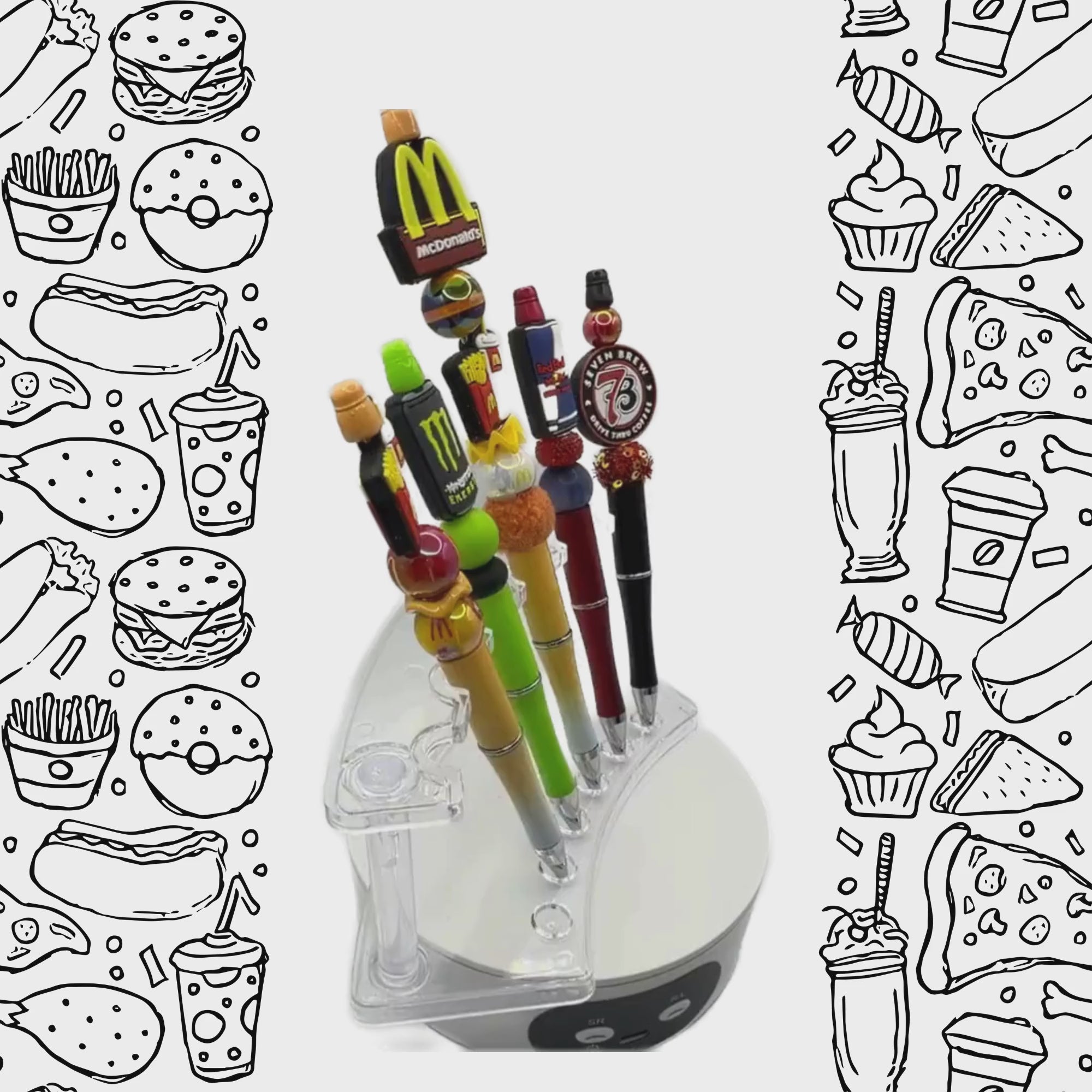 Fast Food & Favorite Drinks Beaded Pen Collection – Choose Your Style A–E