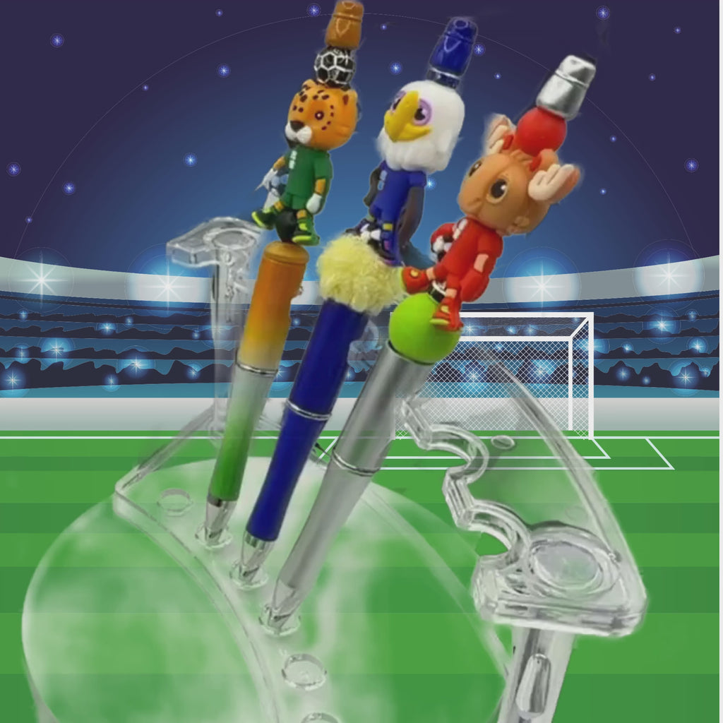 Soccer Mascot Beaded Pen Collection – Choose Your Style A-C