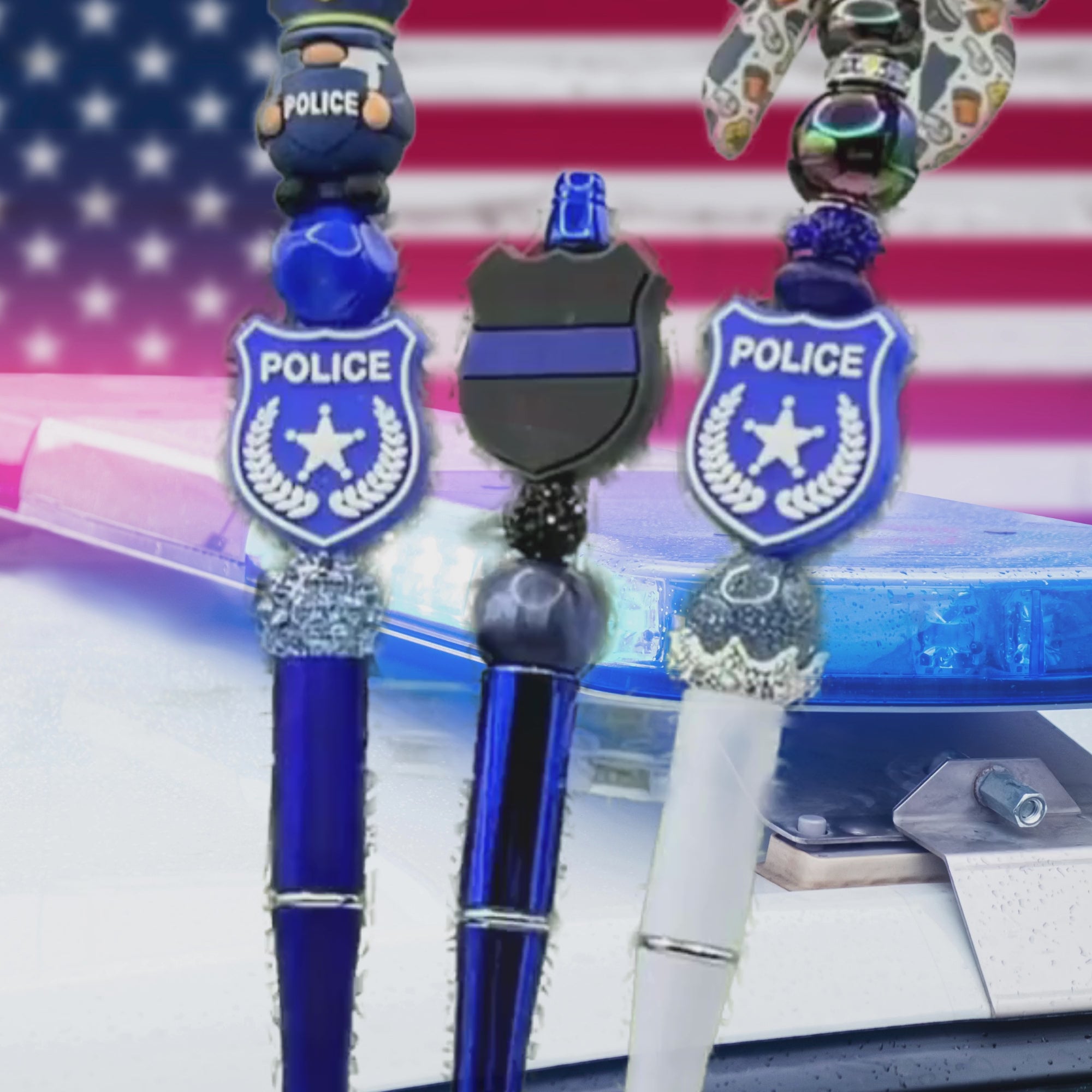 Police Officer Beaded Pen Collection