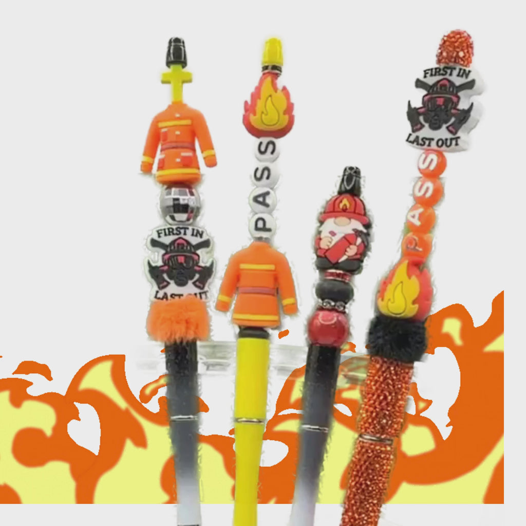 Firefighter Beaded Pen Collection