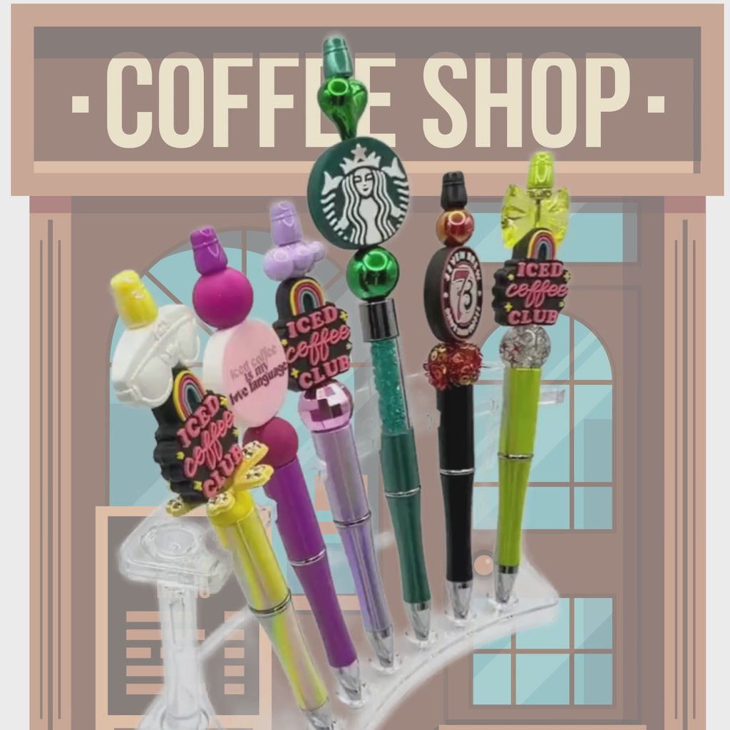 Coffee Lover Beaded Pen Collection – Starbucks, Iced Coffee Club & Seven Brew Inspired Gift Pens