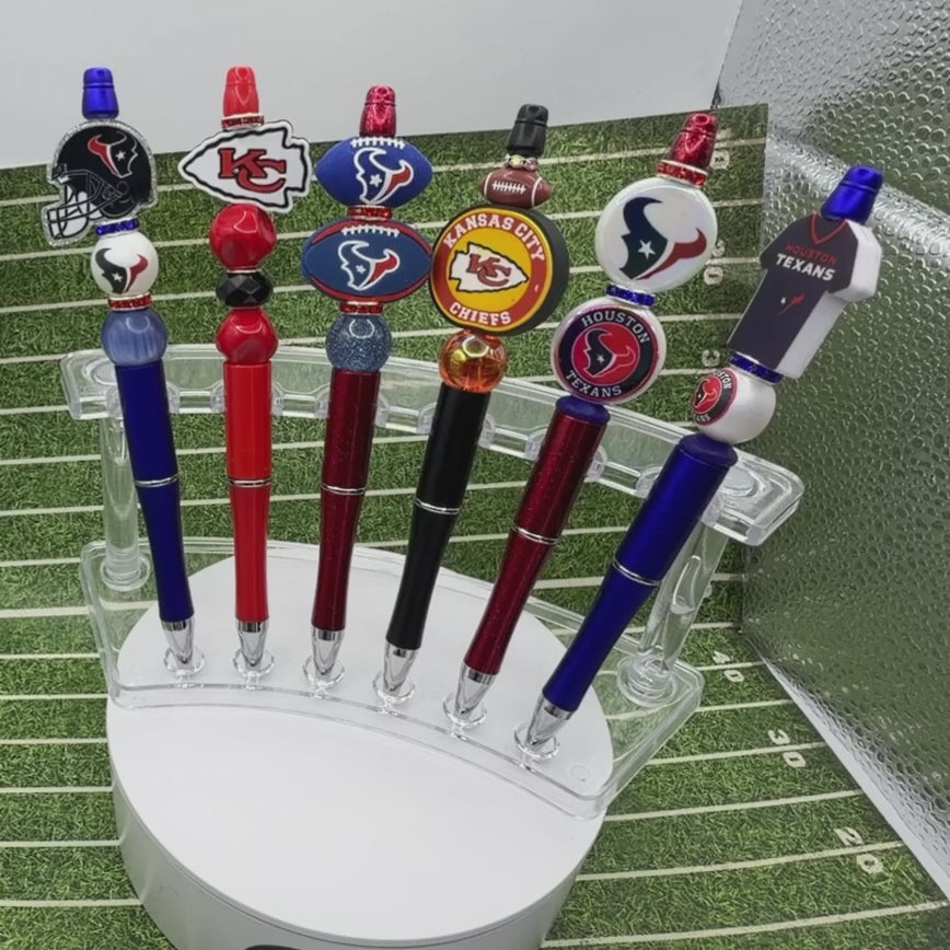 Football Fan Beaded Pen Collection – Houston Texans & Kansas City Chiefs Inspired Pens